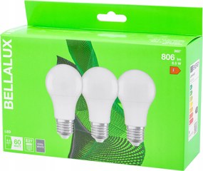 3x Led izzó E27 8,5W 60W 806lm 4000K Bellalux