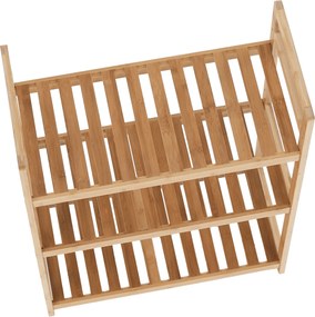 3 polcos polcállvány, természetes bambusz, FIORE TYP 1