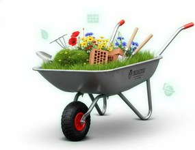 KingWay Horganyzott kerti talicska 120L nagy kerék Könnyű kerti munka