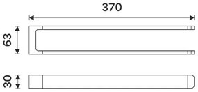 NIMCO MAC 29098-90 - Fali törölközőtartó MAYA 37 cm matt fekete