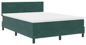 Boxspring Ágy Matracmattal Sötét Zöld 160x200 cm Bársony