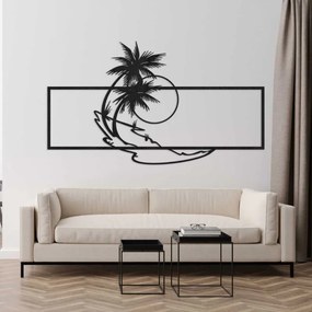 Fa faldekoráció pálmafákkal és tengerparttal | TROPICOR