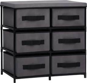 vidaXL szürke acél tárolószekrény 6 fiókkal 55 x 29 x 55 cm