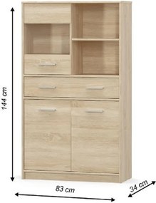 Vitrin 2D1W1S/80, sonoma tölgyfa, TEYO