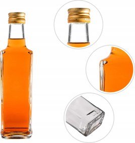 5db Dekorációs palack Gránit 0,2 L kupakos- olaj, ecet, gyümölcslevek, limonádék