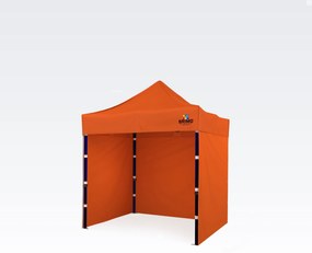 Párty sátor 2x2m 3 falakkal: Ollós acél menedék a kertbe - plusz 3 oldalfal - Narancssárga