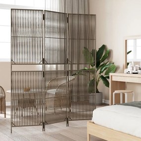 szürke 3-paneles polyrattan térelválasztó