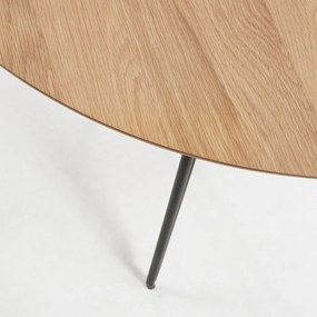 Novaks bővíthető étkezőasztal tölgyfa dekoros asztallappal, ø 120 cm - Kave Home