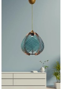 Kék-natúr színű függőlámpa textil búrával ø 25 cm – Opviq lights