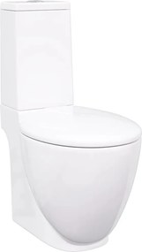 vidaXL fürdőszobai kerek fehér kerámia WC alsó vízelvezetéssel