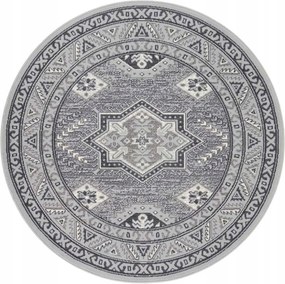 Szürke krémszínű hagyományos, klasszikus kerek szőnyeg nappaliba 160cm