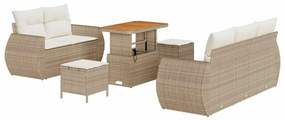 vidaXL Kerti Kanapé Szett párnával 8 pcs Beige és krém polirattan