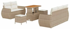 vidaXL Kerti Kanapé Szett párnával 8 pcs Beige és krém polirattan