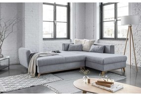 Scandic Lagom L világosszürke kinyitható kanapé, jobb oldalas - Miuform