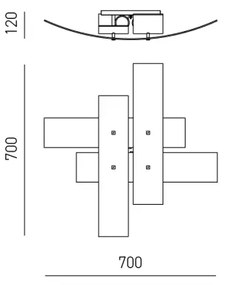 Gea Luce LARA P M arg - Mennyezeti lámpa LARA 2xE27/70W/230V 70 cm ezüst