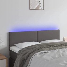 szürke műbőr LED-es fejtámla 144 x 5 x 78/88 cm