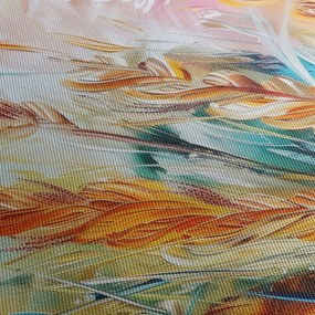 Kép - Búza, absztrakció (órával) (90x30 cm)