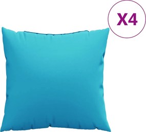 vidaXL Szórt Párnák Egyszínű 4 pcs Türkiz 40 x 40 cm Poliészter szövet