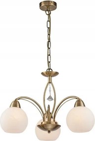 Klasszikus arany csillár 3 fehér Vanity lámpaernyővel az asztal felett