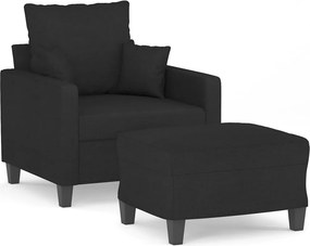vidaXL fekete szövet kanapéfotel lábtartóval 60 cm