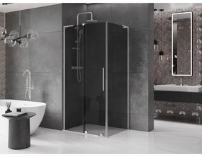 Mexen Velar L, zuhanykabin tolóajtóval 100 x 90 cm, 8mm szürke üveg, króm, 871-100-090-43-01