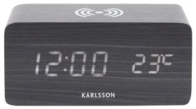 Karlsson 5933BK LED-es ébresztőóra/óra töltéssel 15 cm , fekete