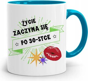 Születésnapra 30 30-es 30-as Bögre Kék Ajándék fényképes nyomattal