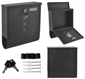 Két oldalról nyitható acél postaláda