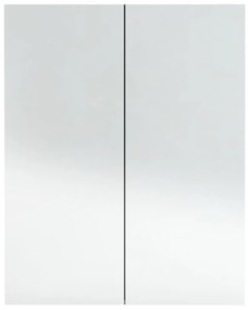 betonszürke MDF tükrös fürdőszobaszekrény 60 x 15 x 75 cm