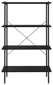 fekete 4 szintes polcrendszer 80 x 40 x 130 cm