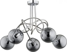 ALFA 61095 TANGO GLASS Mennyezeti Csillár Füstös, Ezüst E27 IP20