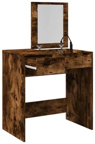 füstös tölgy színű fésülködőasztal tükörrel 73 x 46,5 x 120 cm