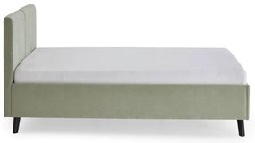 Világoszöld kárpitozott franciaágy ágyráccsal 140x200 cm Piano – Meise Möbel