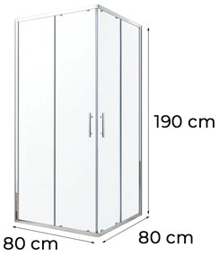 Soul 80x80 cm szögletes zuhanykabin tálca nélkül