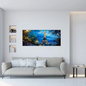 Kép - Olajfestmény az Eiffel-toronyról (120x50 cm)