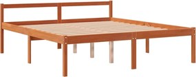 Viaszbarna tömör fenyőfa időseknek való ágy 160 x 200 cm