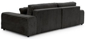 Sötétszürke kordbársony kinyitható-tárolóhelyes sarokkanapé (bal oldali) Sarina – Ropez