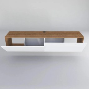 TV szekrény Poling - White, Walnut