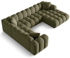 Zöld zsenília sarokkanapé (bal oldali-U alakú) Treno – Cosmopolitan Design