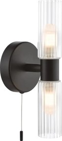 Där Lighting BOL0922 - Fürdőszobai fali lámpa BOLTON 2xG9/5W/230V IP44 fekete