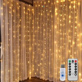 LED fényfüggöny STAR RAIN 3x3 m, meleg fehér