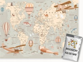 FotĂłtapĂ©ta Gyerekeknek VilĂĄgtĂ©rkĂ©p Ăllatok FalikĂ©p 150x105