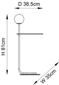 Endon 96713 - HALO állólámpa 1xG9/3W/230V, fekete