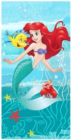 Disney Hercegnők, Ariel Friends fürdőlepedő, strand törölköző 70x140cm