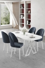 Kaye étkezőgarnitúra, fehér-antracit, 168 cm – TR240CHR2809