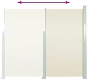 krémszínű behúzható oldalsó napellenző 120 x 300 cm