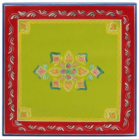 kézzel festett zöld tömör mangófa dohányzóasztal