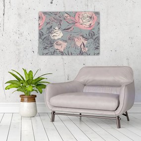 Kép - Rózsák (üvegen) (70x50 cm)