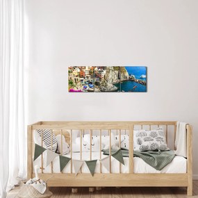 Kép - Manarola olasz falu (órával) (90x30 cm)