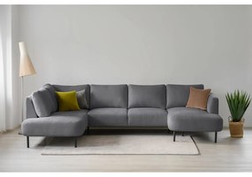 Sötétszürke sarokkanapé (bal oldali-U alakú) Hero – Scandic